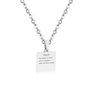 Collier long avec pendentif pièce personnalisé en acier inoxydable poli miroir pour homme – Pas cher, fait main, avec logo - Product Image 2