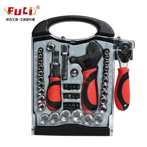 Juego de Herramientas Manuales Fuli de 45 Piezas, Llave de Trinquete de 1/4 Pulgadas, Llave Inglesa Ajustable, Kit de Reparación, Mantenimiento General de Máquinas - Product Image 1