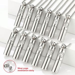 Collar <span class=keywords><strong>de</strong></span> aromaterapia <span class=keywords><strong>de</strong></span> los 12 signos del zodíaco, collar hueco <span class=keywords><strong>de</strong></span> acero <span class=keywords><strong>de</strong></span> titanio con botella <span class=keywords><strong>de</strong></span> <span class=keywords><strong>perfume</strong></span> para bodas, joyería para aliviar el estrés - Product Image 1