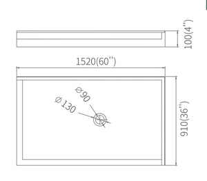 Bak Mandi Hotel Modern Persegi Panjang Akrilik Fiberglass Putih Ukuran Khusus, Siap Pasang Ubin, Drainase Linear, Garansi 2 Tahun untuk Kamar Mandi - Product Image 6