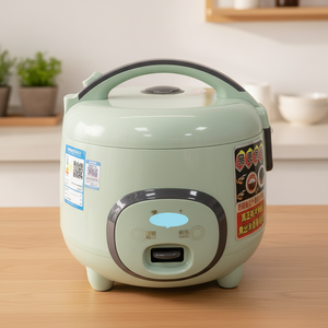 Cute Plastic Housing Mini Rice Cooker Paddle Aluminum Inner Pot 1.1-2 L Capacity Portable Household Home Mechanical <b>Timer</b> Contro - Product Image 1