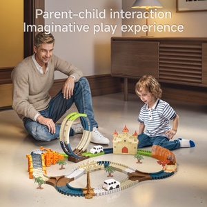 Tumama Kids DIY Assembled <strong>Track</strong> <strong>Toys</strong> Magic House Rail Trace Set 202pcs Dream Castle Electric Race <strong>Track</strong> Car with Lights - Product Image 3