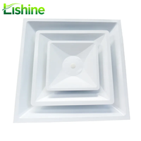 Diffuseur de ventilation de plafond moderne en alliage d'aluminium à persiennes carrées, type retour d'air, pour climatisation et alimentation en air CVC