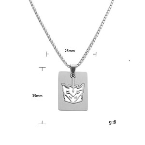Men's <b>Titanium</b> Steel Hollow Pendant Necklace Geometric Design Casual Fashion Jewelry - Product Image 4
