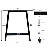 Pièces de meubles de haute qualité pieds de Table en fer forgé support de matériel de Table à manger en métal pieds de Table de banc en forme de A noirs