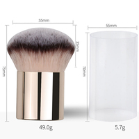 Kit de pinceaux à poudre Kabuki de luxe personnalisable en gros, manche en métal, poils synthétiques, couleur personnalisée, logo privé, utilisation pour le visage