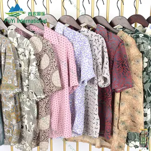 Printed tops shirts women long sleeve grade a used clothing in bales second hand clothes from india