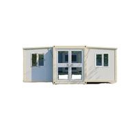 Maison conteneur trois personnes - Étanche, résistante à l'usure, design moderne du milieu du siècle, installation rapide, personnalisable, double aile
