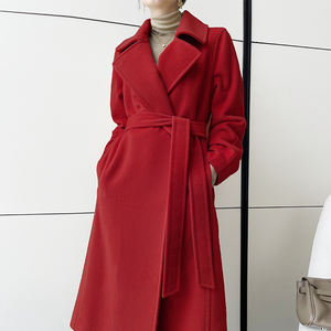 Made in China di alta qualità su misura di alta qualità Vicuna Alpaca sconvolto per mantenere caldo cappotto doppiopetto in Cashmere a maniche lunghe con lacci - Product Image 3