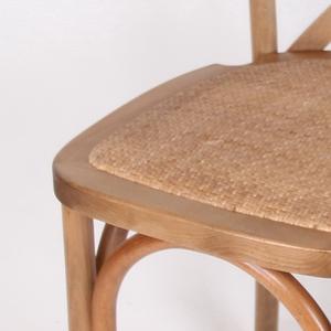 Silla apilable de madera curvada de estilo Vintage rústico, silla cruzada de madera con respaldo X, silla de comedor de boda con respaldo cruzado para restaurante Bistro - Product Image 6