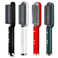 Brosse Lissante Écran LCD, Peigne Fer Plat Mini Brosse Coiffante Beauté pour Lisser les Cheveux