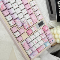 Gaming Cyrene Theme Keycaps PBT Dye-Sublimation Side Engraved Cherry/M-OA Profile for Mx Switch 64/104/108 Mechanical Keyboard
