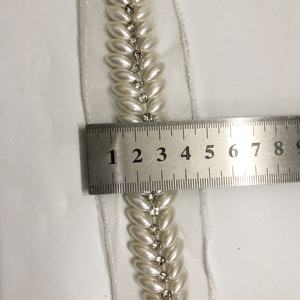 Halslijn Kraag Decoratieve Kralen Netto Kanten Rand Met Steentjes Lt2471b - Product Image 4