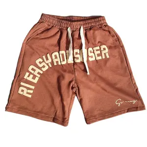 Wholesale custom casual hip hop cotton gym running shorts men's street wear 3d bubble print shorts