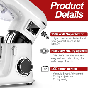 1500W Điện Thực Phẩm <span class=keywords><strong>Mixer</strong></span> Cho Nhà Bếp Đ<span class=keywords><strong>a</strong></span> Chức Năng 7L Đứng Bánh Mì & Bột Bộ Vi Xử Lý Với Trộn Bát Cho Bánh Làm - Product Image 3