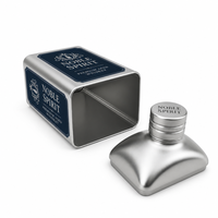 Boîte personnalisée vide en fer blanc pour bouteille de whisky, conteneur en métal en forme de fiole pour spiritueux, emballage cadeau pour vin et liqueur, vente en gros
