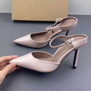 Zapatos de Tacón Alto con Punta en Pico y Correa en el Tobillo, Sandalias de Verano Sexys para Mujer, Zapatos de Tacón Clásicos de Calidad - Product Image 3