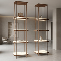 Étagère murale décorative en acier inoxydable doré avec design en anneau, support de suspension SS304 pour hôtel et boutique