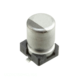 Condensador de Montaje Superficial SMD de 15 uF, UCD1C150MCL1GS, Aluminio, 20%, 16V, Canal del Fabricante - Product Image 1