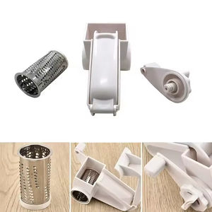 Cortador de verduras giratorio de plástico para cocina, rallador de queso manual con manivela. - Product Image 3