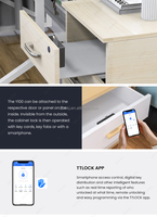 Serrure Intelligente TTlock APP+Carte pour Armoire, Tiroir, Bureau, Meuble de Bureau – Capteur Invisible, Plastique Durable, Écologique