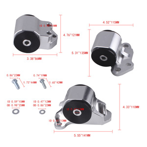 Soportes de Motor Lingsheng para Honda Civic EG, 3 Orificios, Metal Plateado, con Herrajes Incluidos - Product Image 3