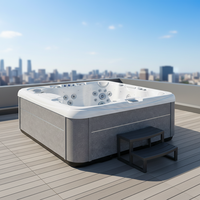 VIRLUX V1016 SPA extérieur de luxe autoportant avec 69 jets de massage, baignoire à remous et 2 sièges de relaxation pour usage familial en jardin