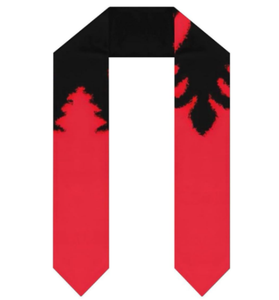 ビンテージアルバニアアルバニアイーグルフラッグユニセックス卒業ストール鉛筆型ショールラップ大学院のスカーフ - Product Image 1