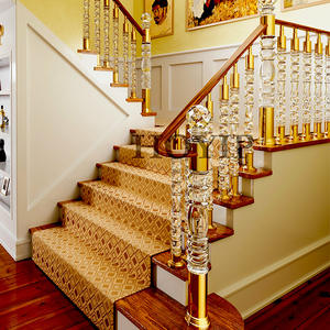 Lüks yenileme malzeme merdiven korkuluk el oyma roma sütunu kristal cam kol dayama diğer kristal el sanatları ürün kategorisi - Product Image 4