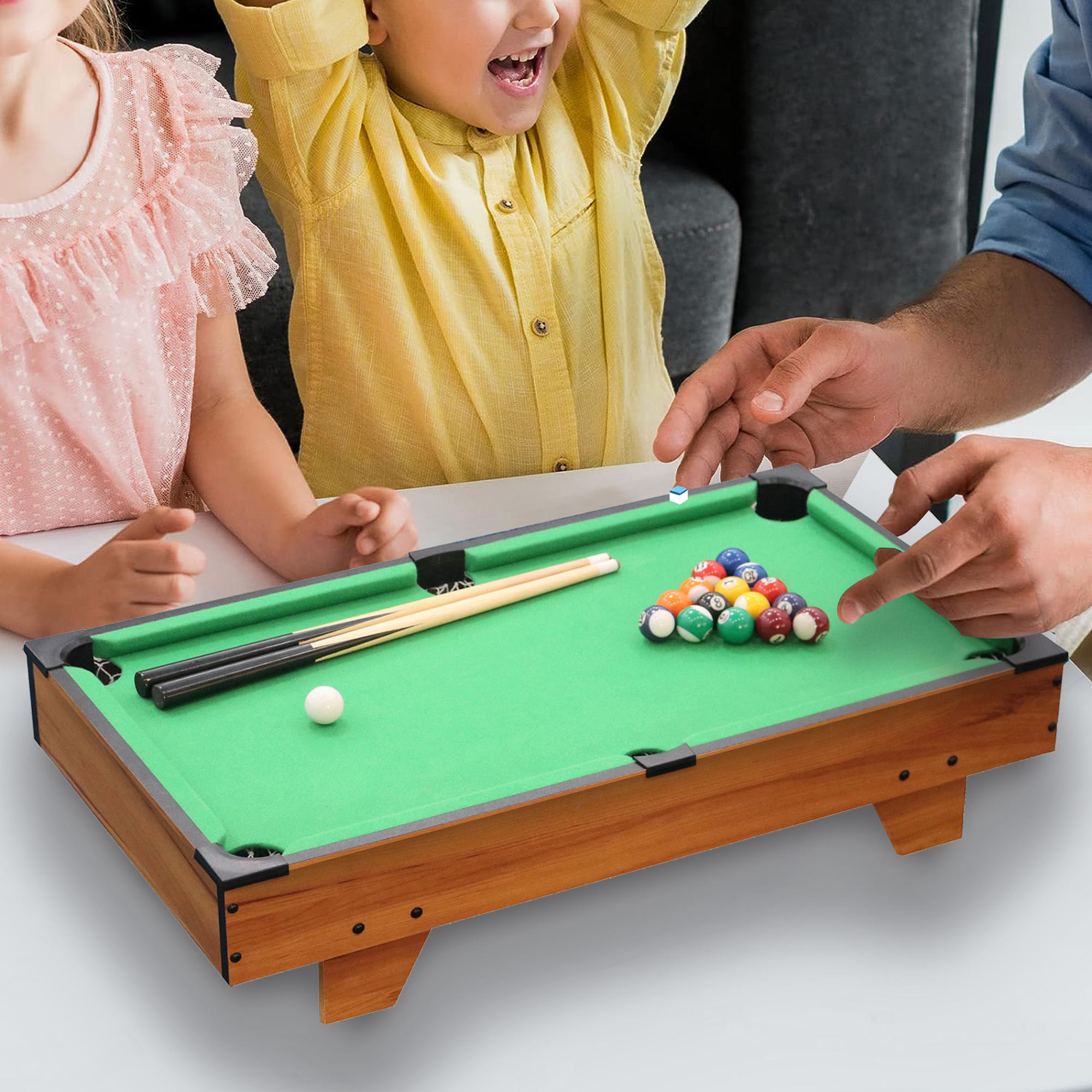B Kids Billiards Table Indoor Leisure Sports Toy For Early Education Gift  For Boys Girls Green Felt Surface Portable Mini Pool Table For Home Play  Room Fun Games - Walmart.com, image size:2000x2000