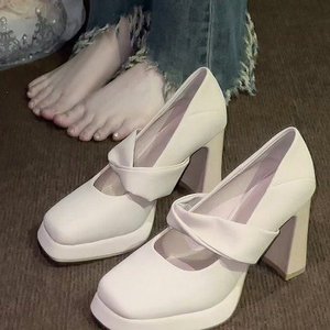 Zapatos de Tacón Grueso Estilo 2026 para Mujer, Elegantes y de Alta Gama, Cómodos para Usar Todo el Día, Estilo Maduro - Product Image 1