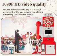 Livre d'or vidéo 1080P-Caméra de téléphone murale antique pour photomaton de fête de mariage livre d'or vidéo livre de messages vidéo téléphone