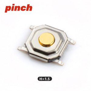 Tactile Switch 4x4mm 4 Pin Copper Head Surface Mount Miniature <b>Button</b> Metal Shell - Product Image 5