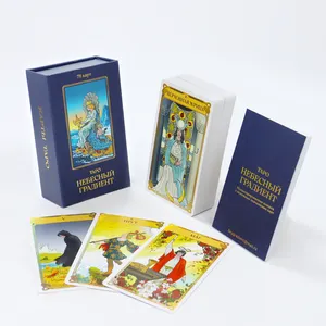 Personalized Custom Tarot Russian Version Oracle Cards Factory Printing Different Languages Foil Tarot Book Shaped Box