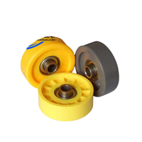 Roue de patin de convoyeur industriel 38 mm 20*25 en nylon recouvert de caoutchouc, rouleau de guidage galvanisé en métal