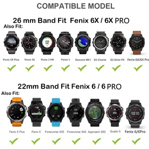 Bracelet de montre en silicone respirant de luxe 22 mm 26 mm pour Garmin Fenix 5 6x 7x <span class=keywords><strong>Forerunner</strong></span> 945 <span class=keywords><strong>955</strong></span> 965 Smart Belt - Product Image 4