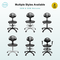 Chaise de laboratoire industrielle antistatique ESD pivotante ergonomique réglable en hauteur en PU pour atelier et laboratoire, vente en gros, usine KEDE