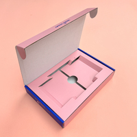 Cajas de Empaque Vacías de Papel Corrugado Biodegradable y Reciclable en Color Rosa con Logotipo Personalizado para Fundas de Teléfono con Inserto de Papel