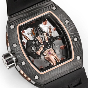 Men's Carbon Fiber Skull Tourbillon Mechanical <b>Watch</b>, Unique Gesture Design Trendy <b>Watch</b> - Product Image 5