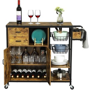 High-end, minimalist cross-border handcart, multi-functional mobile <b>cart</b> for home use, large capacity <b>storage</b> rack. - Product Image 1