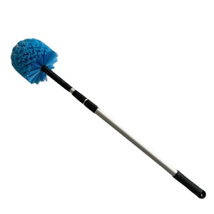 Qingle-cepillo de limpieza de araña y ventiladores de techo, cepillo esquinero de plumero con 3 mango telescópico de poste de aluminio - Product Image 1