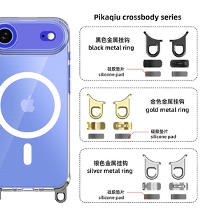 Custodia per <span class=keywords><strong>iPhone</strong></span> 17 Air Pro Max trasparente in TPU magnetico antiurto con foro per cordino rimovibile e logo personalizzato - Product Image 4