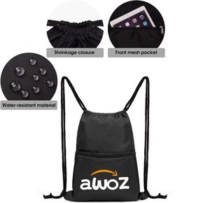 Custom Luxury Dust Sports Fitness Travel Waterproof Nylon <b>Backpack</b> 210d Cheap Polyester Drawstring Bag for Shoe Storage - Product Image 3