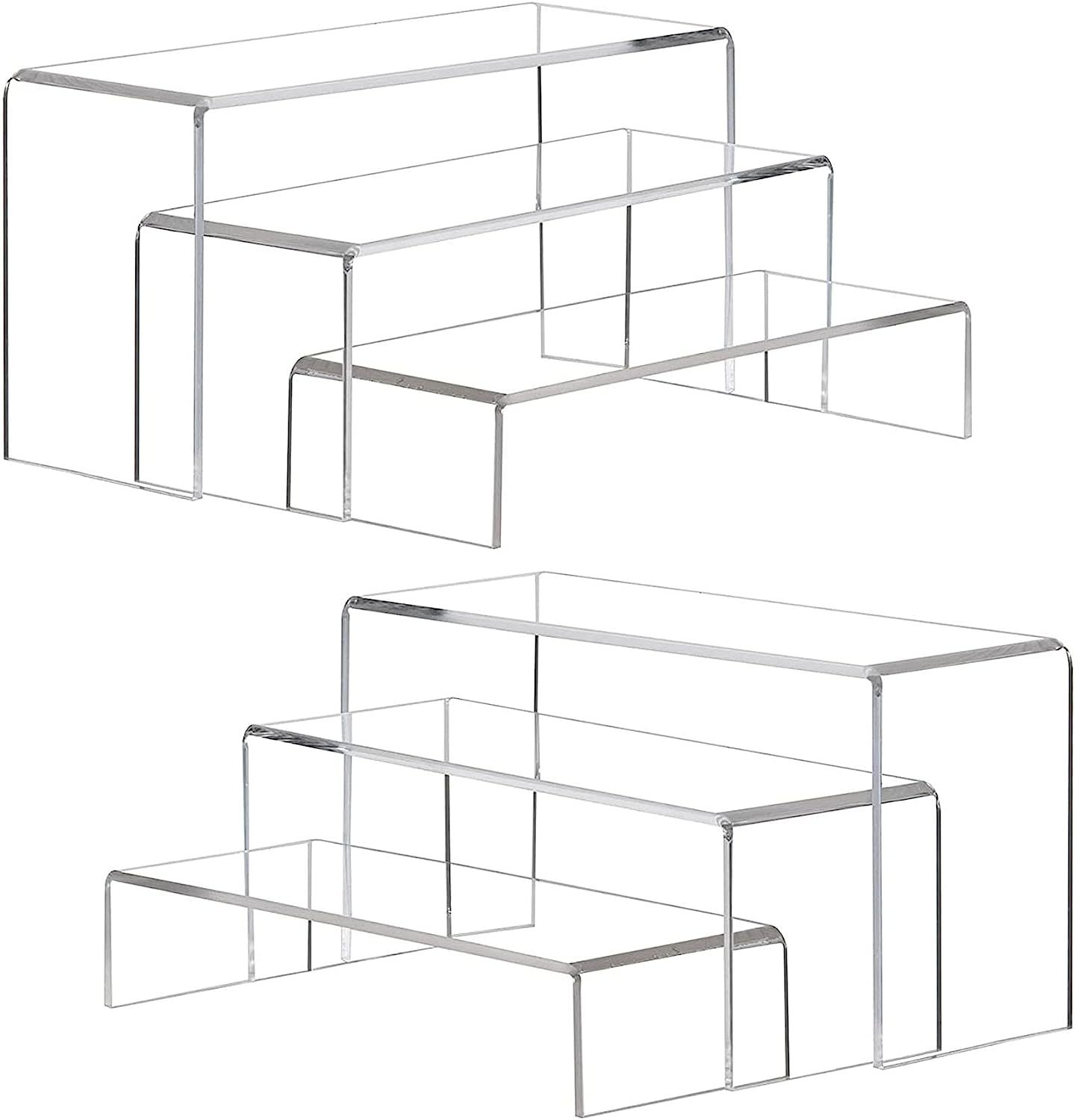 Custom Tiers clear Acrylic Display Risers Stand Holder Cupcake Makeup Acrylic Display Shelf for Organizing and Decoration — view 4