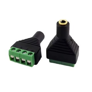 <span class=keywords><strong>Conector</strong></span> chapado en oro de 3.5mm <span class=keywords><strong>hembra</strong></span> de 4 polos a adaptador de terminal Balun de audio y video con tornillo AV para auriculares - Product Image 3