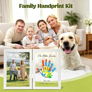 Cadre photo pliable en bois pour empreintes <span class=keywords><strong>de</strong></span> mains, kit <span class=keywords><strong>de</strong></span> peinture DIY, souvenir personnalisé pour empreintes <span class=keywords><strong>de</strong></span> mains <span class=keywords><strong>de</strong></span> <span class=keywords><strong>famille</strong></span>, pour baby shower, souvenir <span class=keywords><strong>de</strong></span> mariage - Product Image 4