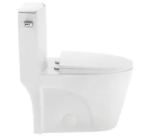 गर्म बेच सेनेटरी वेयर चीनी मिट्टी शौचालय का कटोरा ब्रांड दोहरी फ्लश मंजिल घुड़सवार के लिए एक टुकड़ा शौचालय बाथरूम