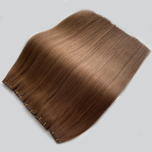 Vente en gros de cheveux humains vierges 100% réels Haiyi, double trame plate, facile à augmenter la longueur des cheveux, volume et polyvalence de coiffage - Product Image 2