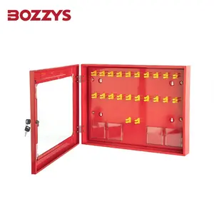 BOZZYS Red Steel Large Capacity Safety Lockout Management Station Can Hold About 40 Tags Used For Industrial Management