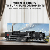 Reobrix 66801 MOC Nuevo Tren de Vapor Pacific Railway 9000, Kit de Bloques de Construcción para Adultos, Regalo de Cumpleaños
